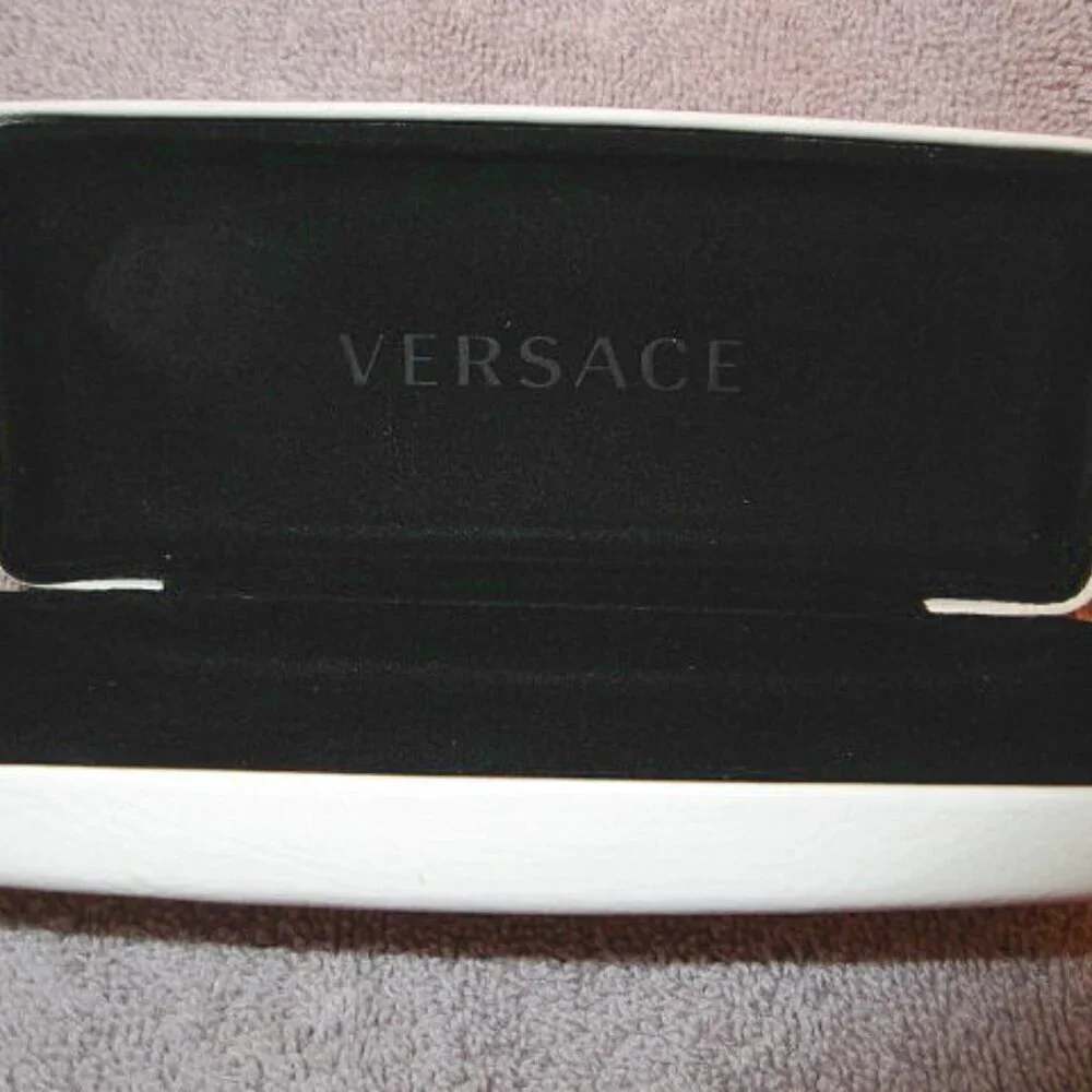 Versace Sunglasses Eyeglasses Case Hard Clamshell Logo Velvet Lined Luxury